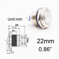 Strieborné tlačidlo 22 mm (0,86 palca) mm kovové