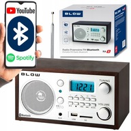 KUCHYNSKÉ RÁDIO PRENOSNÉ BLUETOOTH RETRO LCD HODINY BUDÍK FM ANTÉNA USB SD