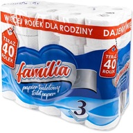 Toaletný papier 3 vrstvy, balenie XXXL Familia, 40 kotúčov