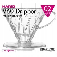 Hario V60-02 plastový odkvapkávač priehľadný