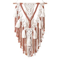 Macrame Wall Hang Tapestry Bavlnené lano je ručné tkanie