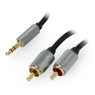 Kruger&Matz Jack 3,5mm - 2x RCA kábel, čierny