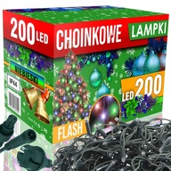 OSVETLENIE VIANOČNÉHO STROMČEKA 200 LED BLESK PRE VIANOČNÝ STROMČEK VNÚTORNÝ/VONKAJŠÍ LED + BLESK VIAC FARBE