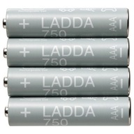 IKEA LADDA AAA batérie 750mAh 1,2V NiMH 4ks