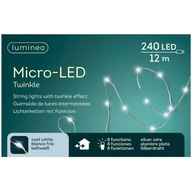 Mikroblikajúce svetlá 240 led externe/int studená biela