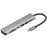 ADAPTÉR A-2 7v1 USB TYP-C S ČÍTAČKOU KARIET HDMI