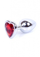 Zástrčka-Jewellery Silver Heart PLUG-Červená