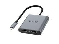 USB Type-C - 2x adaptér HDMI 2.0 4K 60Hz MST Unitek