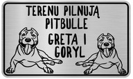 Informačná tabuľa Attention Dog Pitbull - veľká