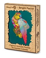 WoodTrick Drevené farebné puzzle Parrot 153e