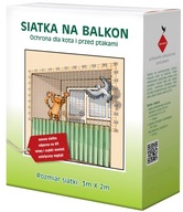 BALKÓNOVÁ SIEŤ PROTI VTÁKOM A HOLUBOM SET 2X3m OKO 50mm BEZ VŔTANÍ