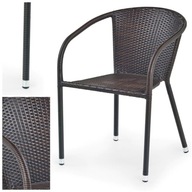 Kovové záhradné kreslo LASID Rattan Brown