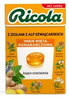 Ricola bylinkové cukríky zázvor mäta pomaranč 27.5