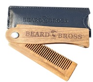 Beard Bross Comb Skladací drevený s gravírovaním