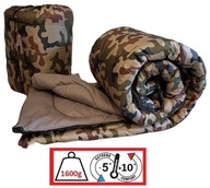 VOJENSKÝ CAMO SPACÍ VAČEK 190X75 HRUBÝ 1,6KG TEPLEJ PRIKRÝVKY + POTAH PL DO -5c