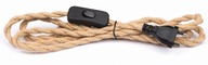 Pletený kábel s 3m jutovou otočnou zástrčkou