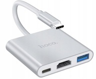 HOCO adaptér - HB14 USB-C na USB 3.0 + HDMI + PD