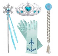 Rukavice CROWN Žezlo Vrkoč ELSA ELSA ANNA PRINCESS SET 4 ks