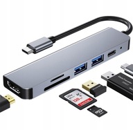 HUB HDMI/micro SD/USB adaptér 6-v-1 dokovacia stanica