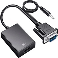 ADAPTÉROVÝ KÁBEL VGA HDMI FULL HD D-SUB AUDIO KÁBEL