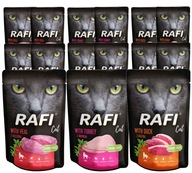 RAFI CAT krmivo pre mačky mix 3 príchutí vrecúško 15x100g