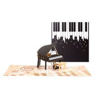 3D Pop-Up Card Piano karty s obálkou pre každé oko