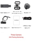 Auto DVR Dash Cam 3 šošovková kamera