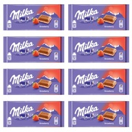 MILKA Mliečna čokoláda Jahoda 8x100g