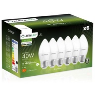 6x E27 LED žiarovka SVIEČKA 5W = 40W 4000K NEUTRÁLNA SVIEČKA BIELA ​​LUMIL.