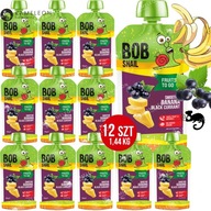 BOB SNAIL FRUIT MOUSE bez CUKROVÉHO smoothie BANÁN čierne ríbezle 120x12 1,44KG