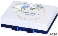 Krabička na svadobné obrúčky so zafírovou grafikou, personalizácia