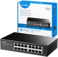 16-portový LAN switch Cudy GS1016 GIGABIT METAL pasuje do RACK skrine