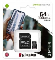 Pamäťová karta Kingston 64GB micro / SD + adaptér