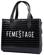 FEMESTAGE Black Shopper kabelka s popruhom A4