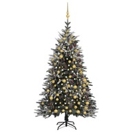 Umelý zasnežený vianočný stromček s LED diódami a čačky, 21