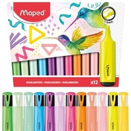 Fluo Peps Maped 6 Fluo+6 Pastelové zvýrazňovače v kufríku