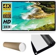 Veľká prenosná rolovacia podložka PROJECTION SCREEN 120" 265 x 149 16:9 UltraHD 4K