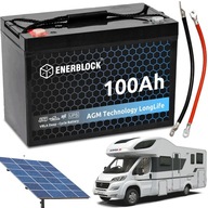 AGM LONGLIFE AKUMULÁTOR ENERGIE AKUMULÁTOR 12V 100AH ​​+ 2x KÁBLE 50cm