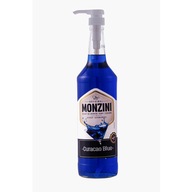 Monzini modrý curacao sirup 1L s pumpičkou