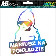 Nálepka na okno MARIUSZ ON BOARD HOLOGRAM