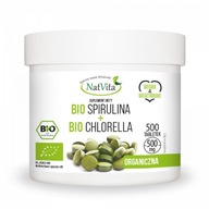 Bio Spirulina + Bio Chlorella 500 tabliet NatVita