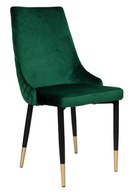 Čalúnená zamatová stolička v tmavozelenej farbe