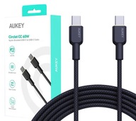 AUKEY CB-NCC1 USB-C Type-C Power Delivery PD kábel 60W 3A 1m nylonové opletenie