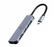 GEMBIRD MULTI ADAPTÉR USB TYP-C 6V1 (HUB + HDMI + ČÍTAČKA KARIET) STRIEBORNÝ