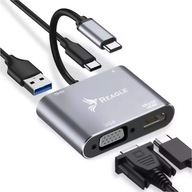 HUB USB-C HDMI 4k VGA USB adaptér MacBook PD 100W