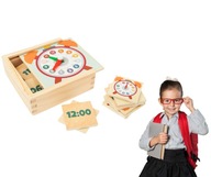 EDUCATIONAL Time Clock Učebná súprava Drevené učebné hodiny pre deti