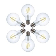 Sada 6x guľová žiarovka E27 LED Filament 4W 400lm