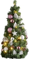 Švédsky vianočný stromček zdobený LED batériami