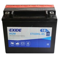 BATÉRIA EXIDE ETX20HL-BS CBTX20HL-BS YTX20HL-BS