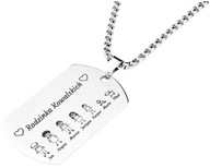 NÁHRDELNÍK DOG TAG S GRAVIOU RODINKA rôznych postavičiek